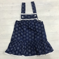 Blaudruck Kinder Kleid 5-8 Jahre Alt