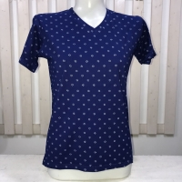 Blaudruck T-shirts v-Neck